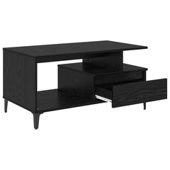 Coffee Table 90x49x45 cm Engineered Wood Black oak