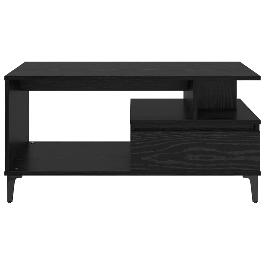 Coffee Table 90x49x45 cm Engineered Wood Black oak