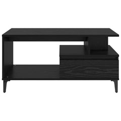 Coffee Table 90x49x45 cm Engineered Wood Black oak