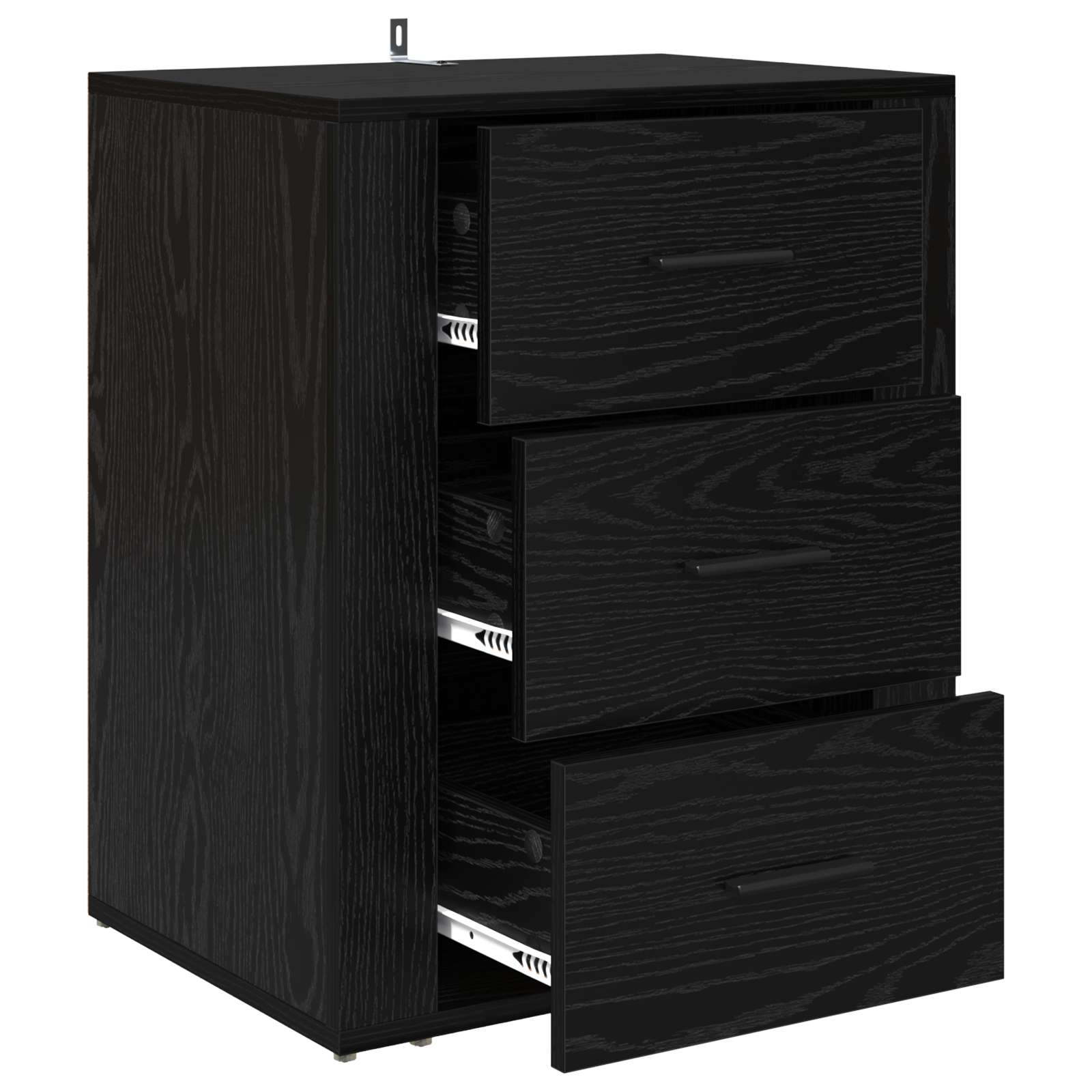 vidaXL Bedside Cabinet Black Oak 35 x 50 x 60 cm Engineered Wood 5