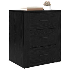 vidaXL Bedside Cabinet Black Oak 35 x 50 x 60 cm Engineered Wood 3