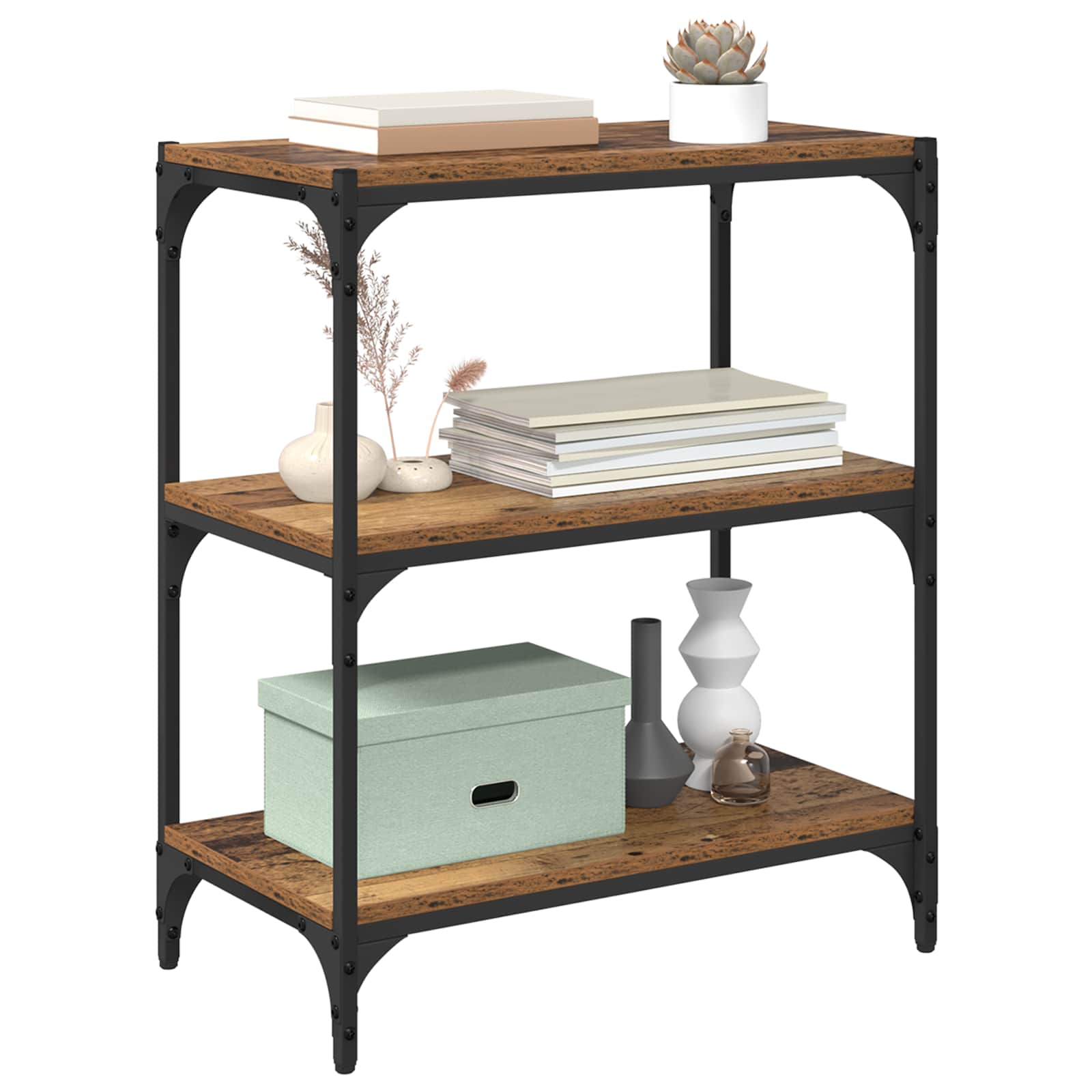 vidaXL Book Cabinet Old wood 60 x 33 x 70.5 cm Engineered wood 3