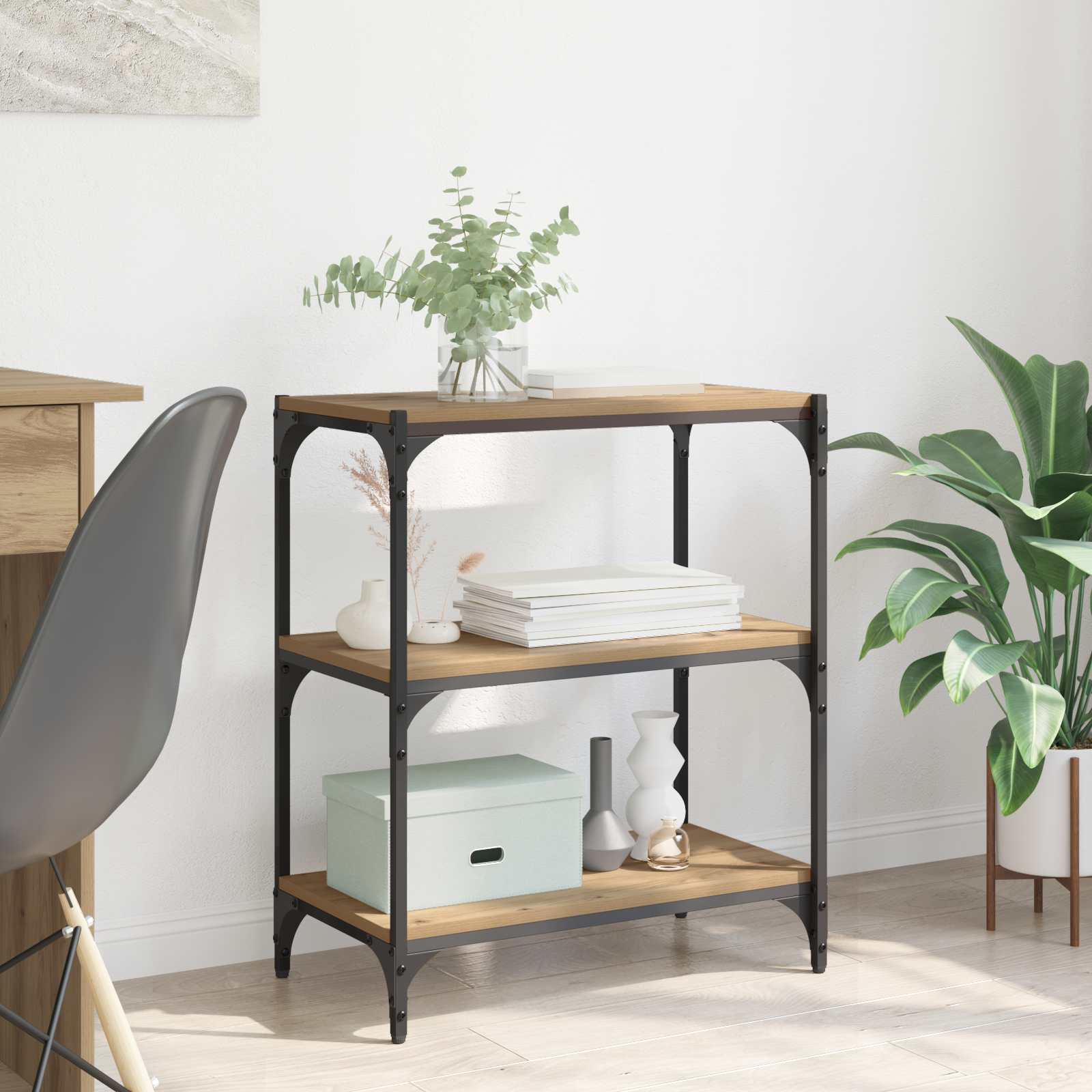 vidaXL Book Cabinet 3-Tier 60 x 33 x 70.5 cm Engineered wood 1