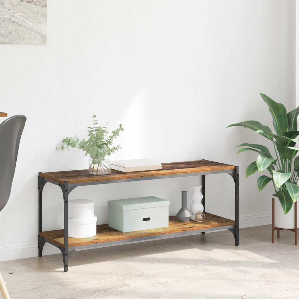 vidaXL TV Cabinet Old Wood 100 x 33 x 41 cm Engineered Wood and Iron 1