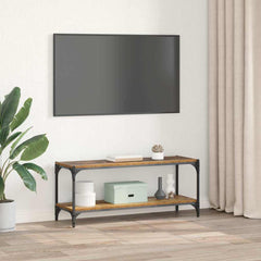 vidaXL TV Cabinet Old Wood 100 x 33 x 41 cm Engineered Wood and Iron 4