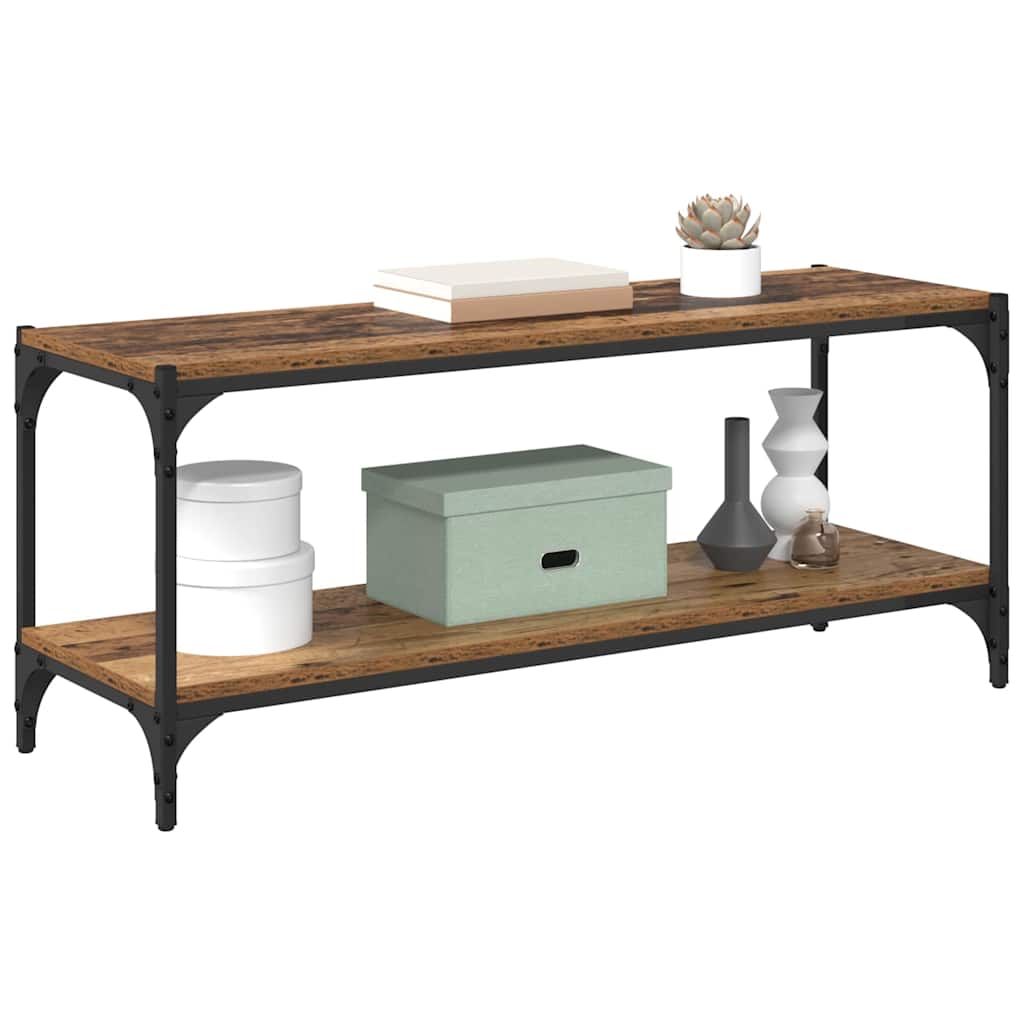 vidaXL TV Cabinet Old Wood 100 x 33 x 41 cm Engineered Wood and Iron 3