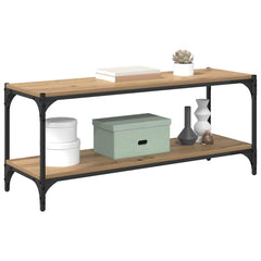 vidaXL TV Cabinet 2-Tier 100 x 33 x 41 cm Engineered Wood and Iron 3