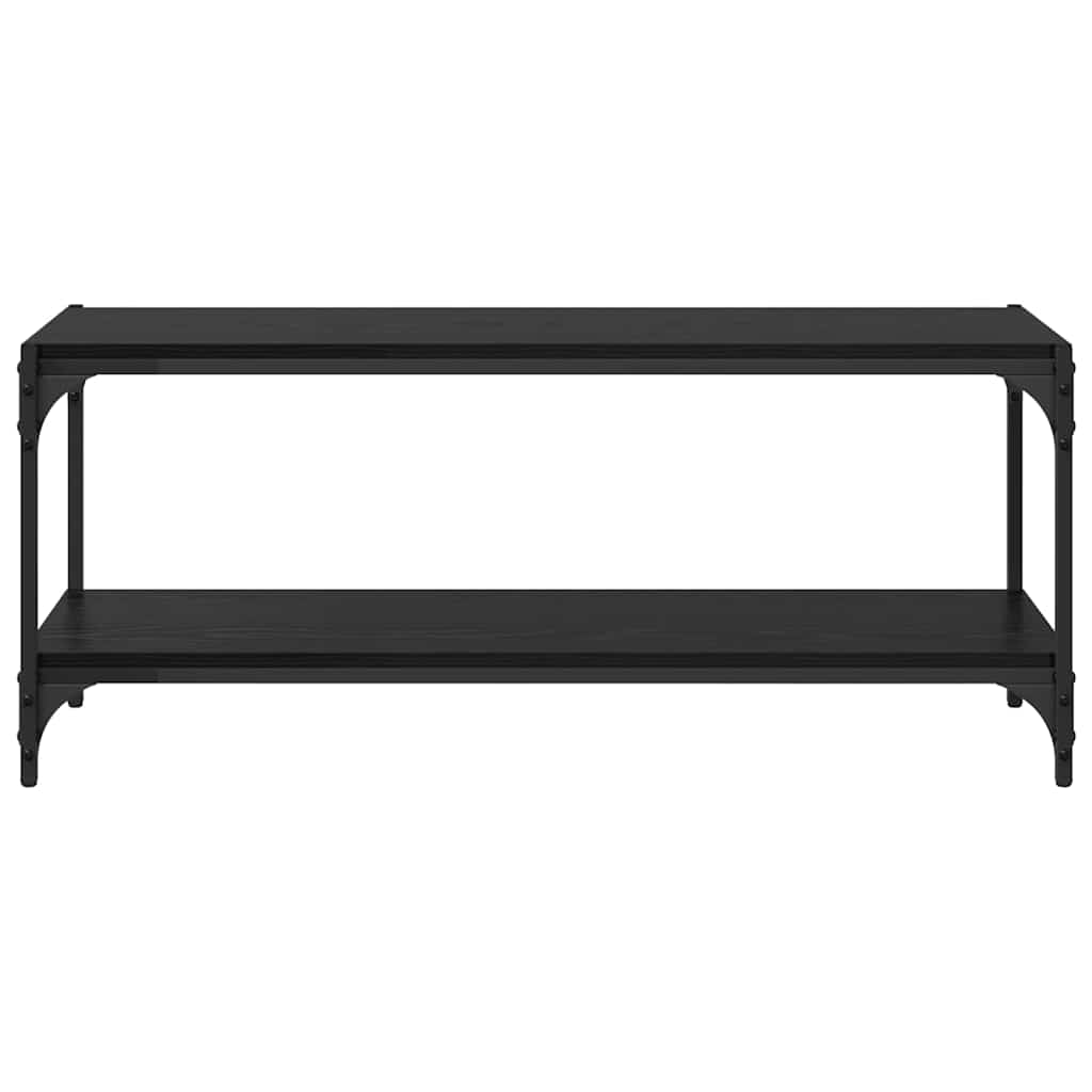 vidaXL TV Cabinet Black Oak 100 x 33 x 41 cm Engineered Wood and Iron 5