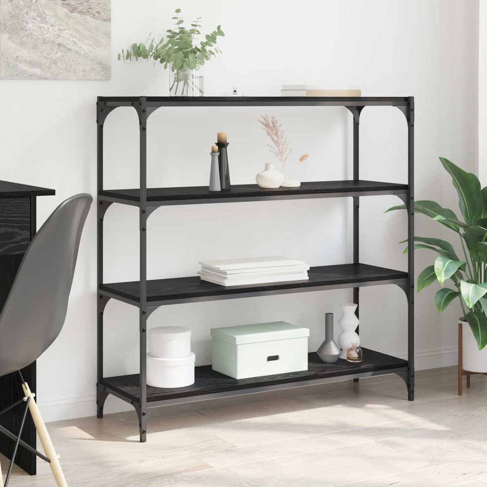 Book Cabinet 60x33x100 cm Engineered Wood and Steel Black oak