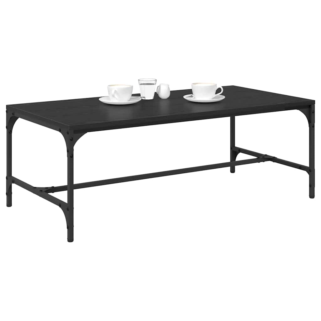 vidaXL Coffee Table Black Oak 100 x 50 x 35 cm Engineered Wood 3