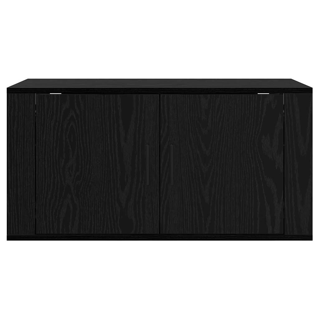 vidaXL 80 x 34.5 x 40 cm Black Oak Engineered Wood 5
