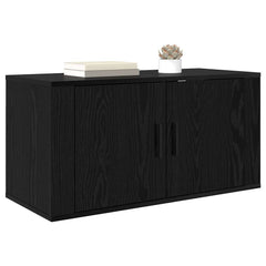 vidaXL 80 x 34.5 x 40 cm Black Oak Engineered Wood 3