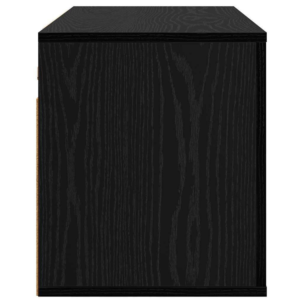 vidaXL 80 x 34.5 x 40 cm Black Oak Engineered Wood 6