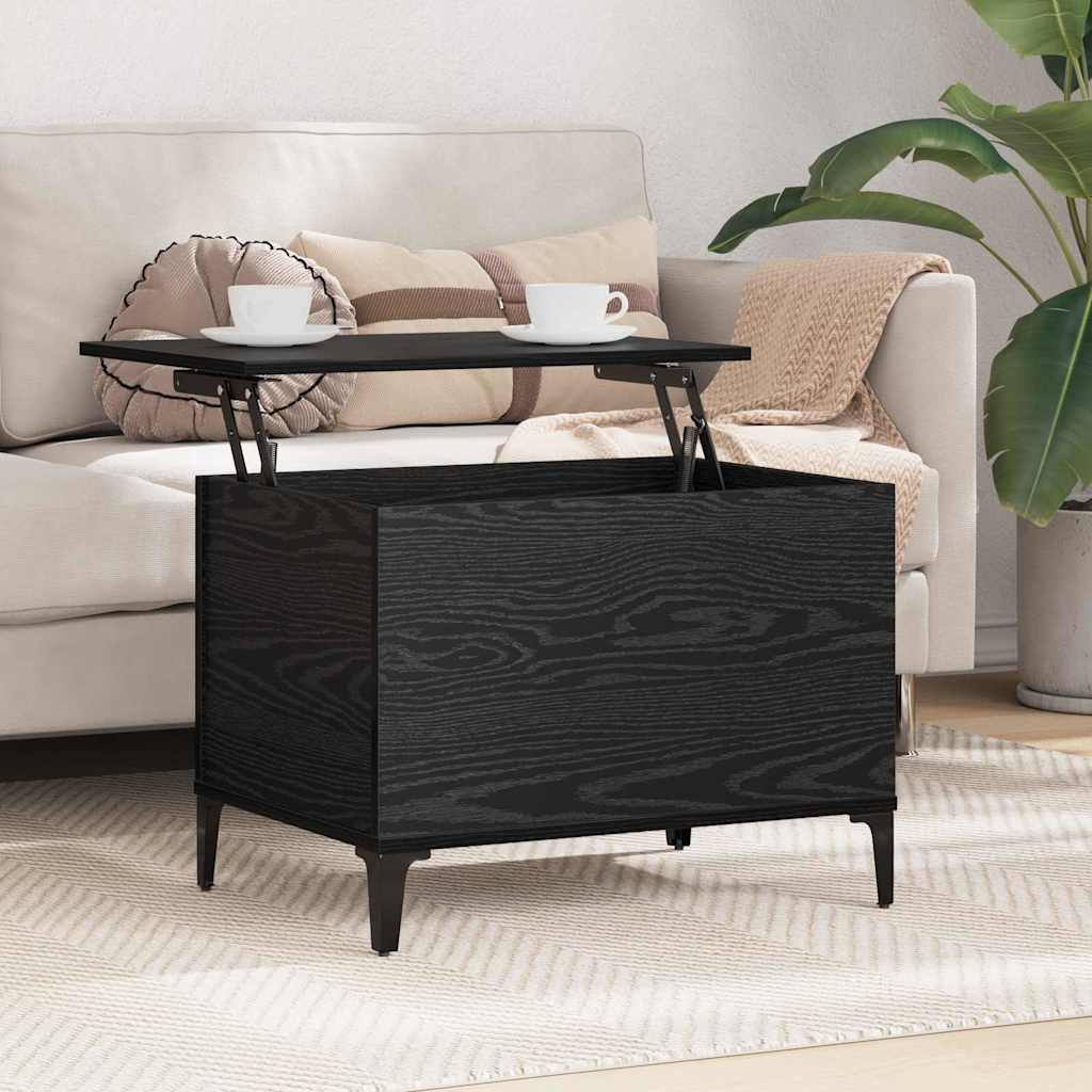 vidaXL Coffee Table Black Oak 60 x 44.5 x 45 cm Engineered Wood 4