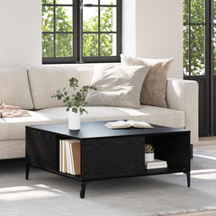 vidaXL Coffee Table Black Oak 80 x 80 x 36.5 cm Engineered Wood 1