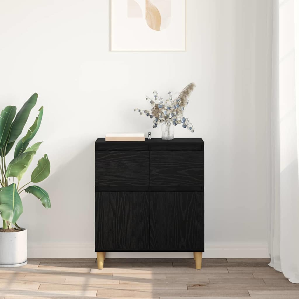 vidaXL Sideboard Black Oak 60 x 35 x 70 cm Engineered Wood 4