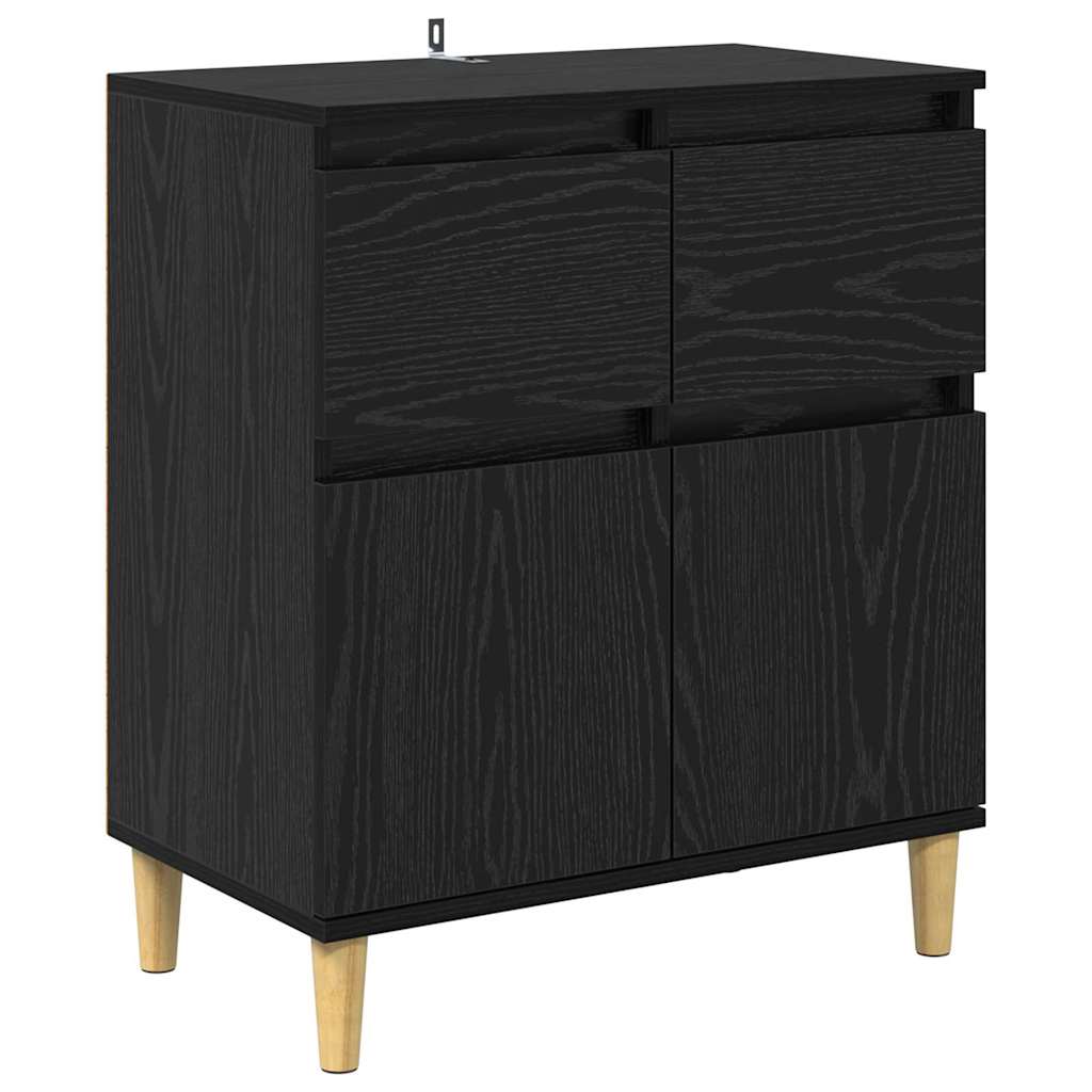 vidaXL Sideboard Black Oak 60 x 35 x 70 cm Engineered Wood 2