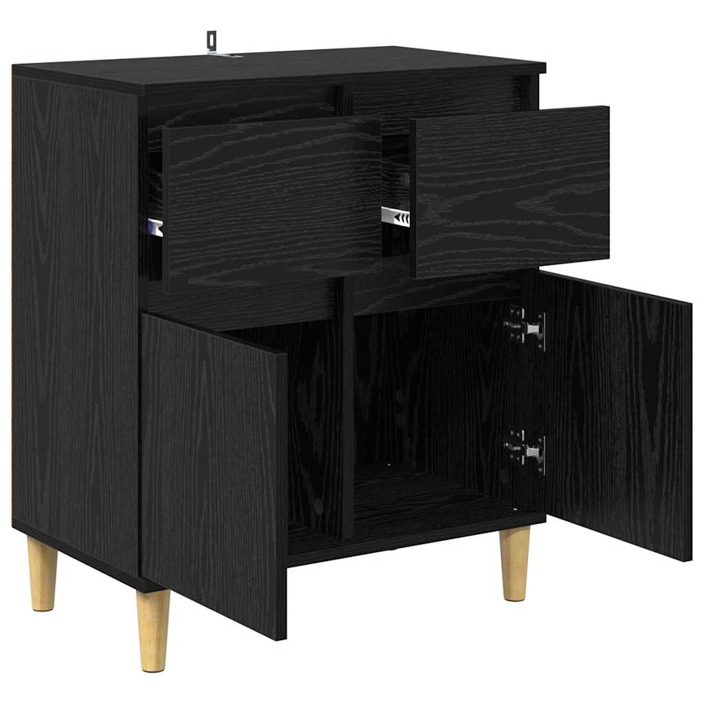 vidaXL Sideboard Black Oak 60 x 35 x 70 cm Engineered Wood 5