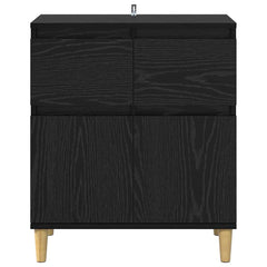vidaXL Sideboard Black Oak 60 x 35 x 70 cm Engineered Wood 6