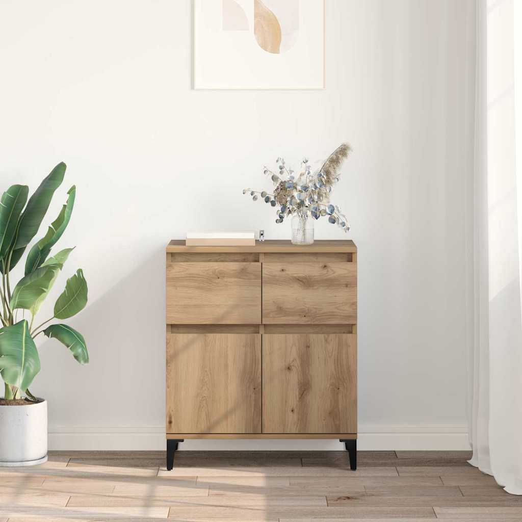 vidaXL Sideboard Artisan Oak 60 x 35 x 70 cm Engineered Wood and Iron 4