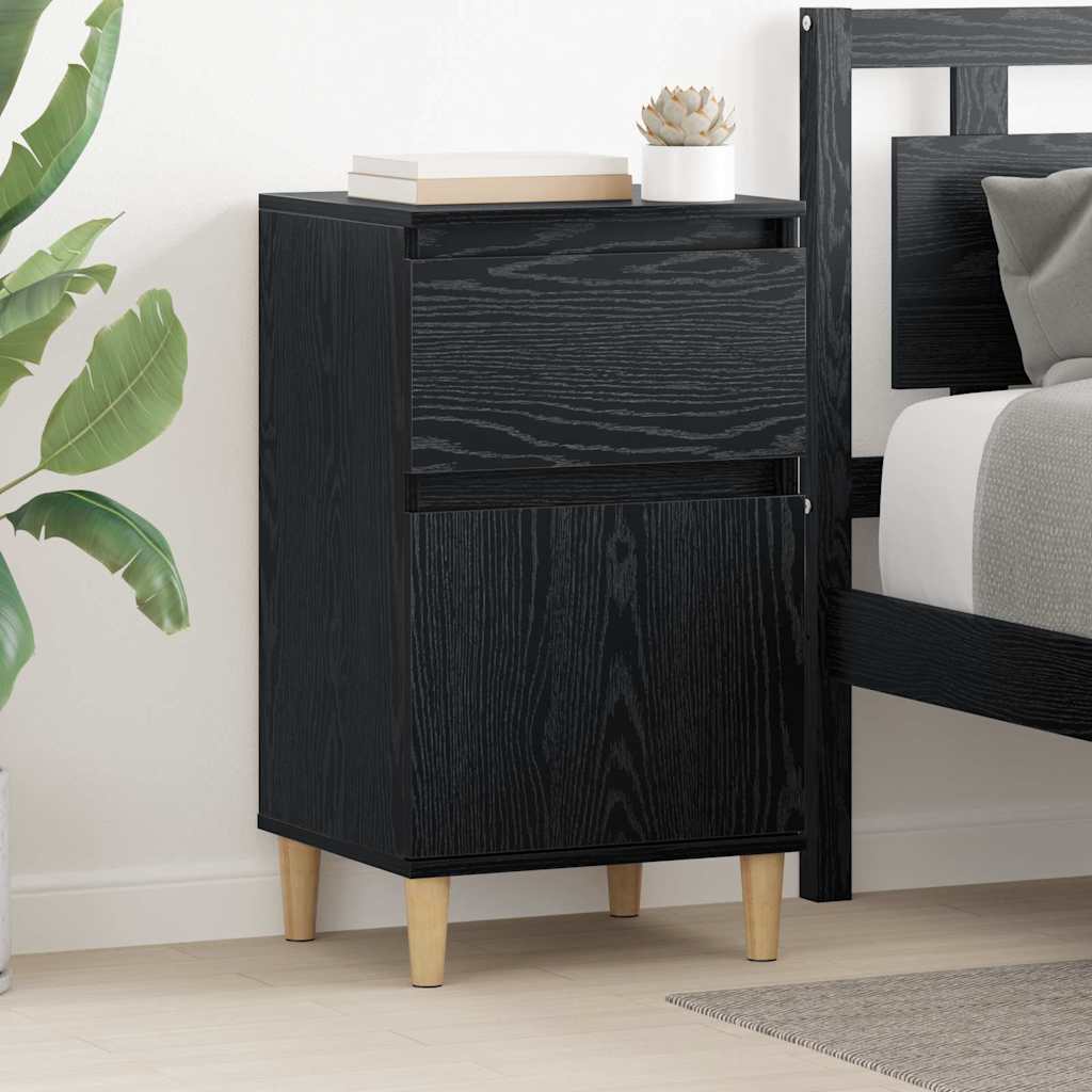 vidaXL Bedside Cabinet Black Oak 40 x 35 x 70 cm Engineered Wood 1