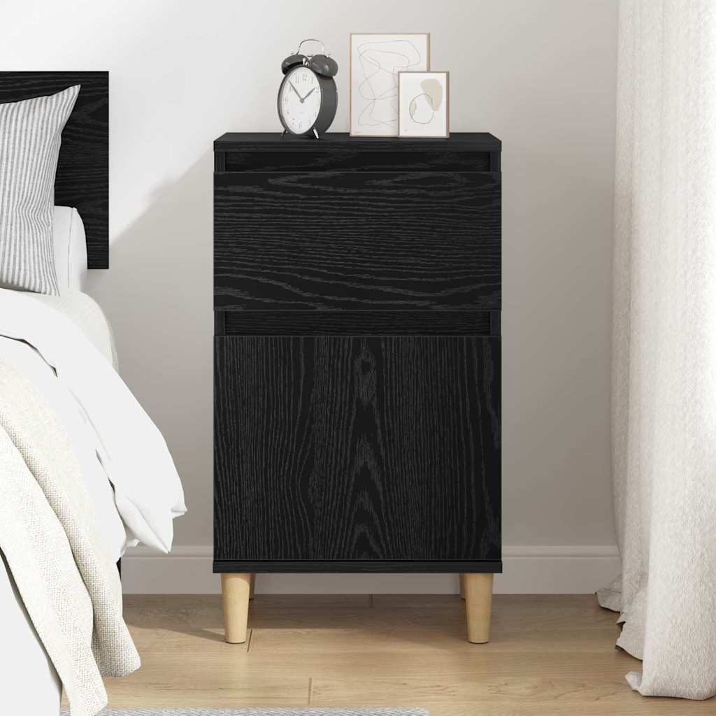 vidaXL Bedside Cabinet Black Oak 40 x 35 x 70 cm Engineered Wood 4