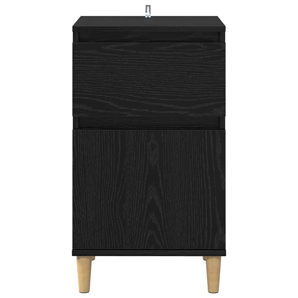 vidaXL Bedside Cabinet Black Oak 40 x 35 x 70 cm Engineered Wood 6