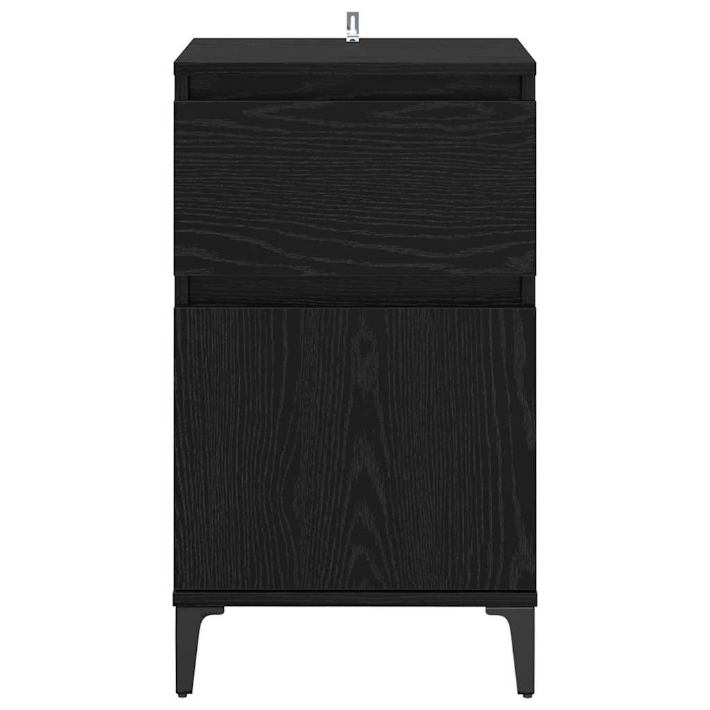vidaXL Bedside Cabinet Black Oak 40 x 35 x 70 cm Engineered Wood 6