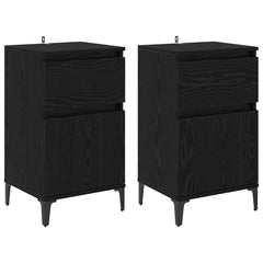 vidaXL Bedside Cabinet 2 pcs Black Oak 40 x 35 x 70 cm Engineered Wood 2