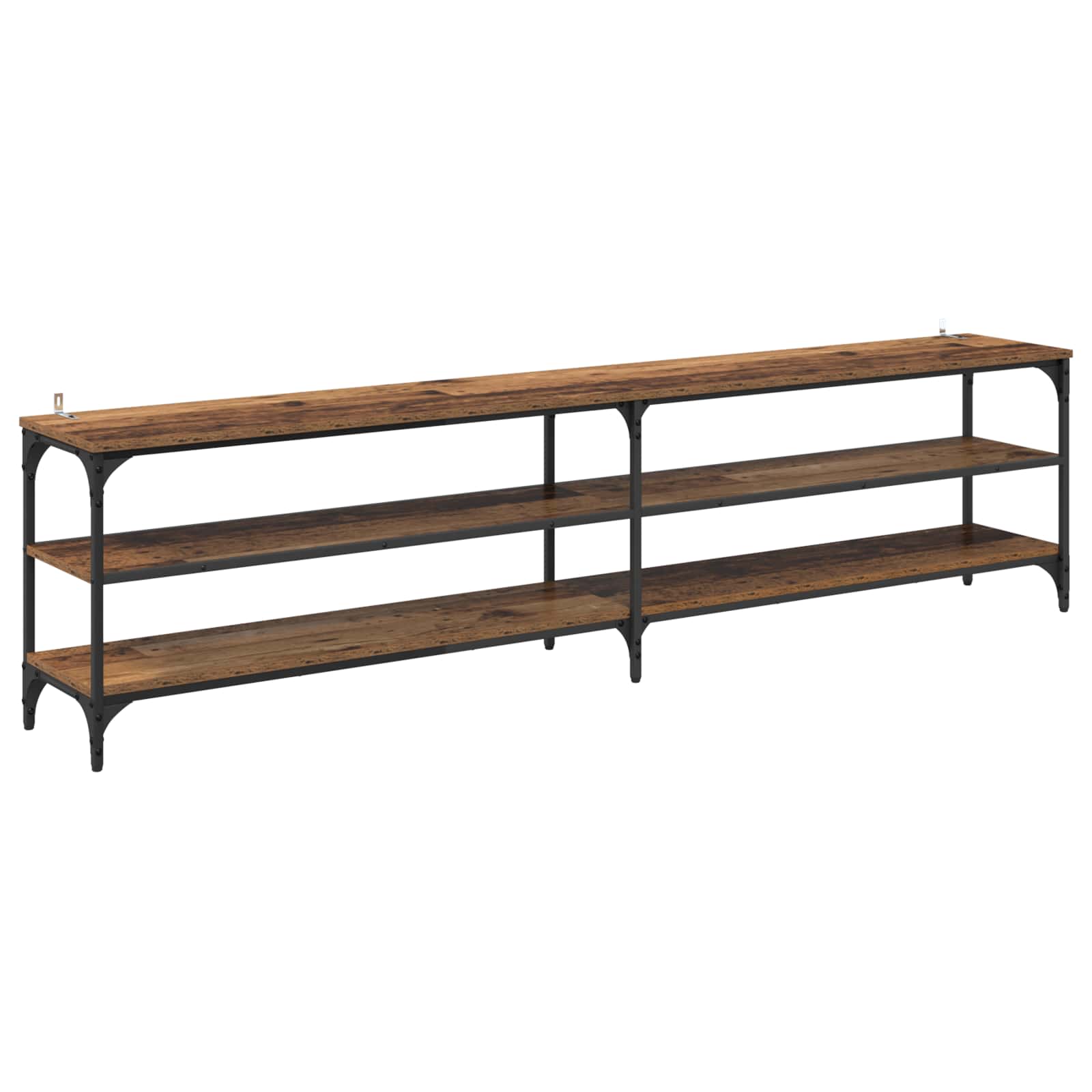vidaXL TV Cabinet 200 x 30 x 50 cm Old Wood Engineered Wood and Iron 2