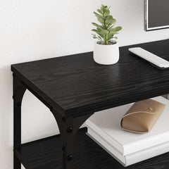 vidaXL TV Cabinet 200 x 30 x 50 cm Black Oak Engineered Wood and Iron 4