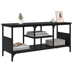 vidaXL TV Cabinet Black Oak 100 x 35 x 45 cm Engineered Wood and Iron 3