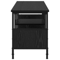 vidaXL TV Cabinet Black Oak 100 x 35 x 45 cm Engineered Wood and Iron 6