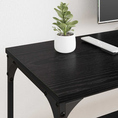 vidaXL TV Cabinet Black Oak 201 x 35 x 45 cm Engineered Wood and Iron 4