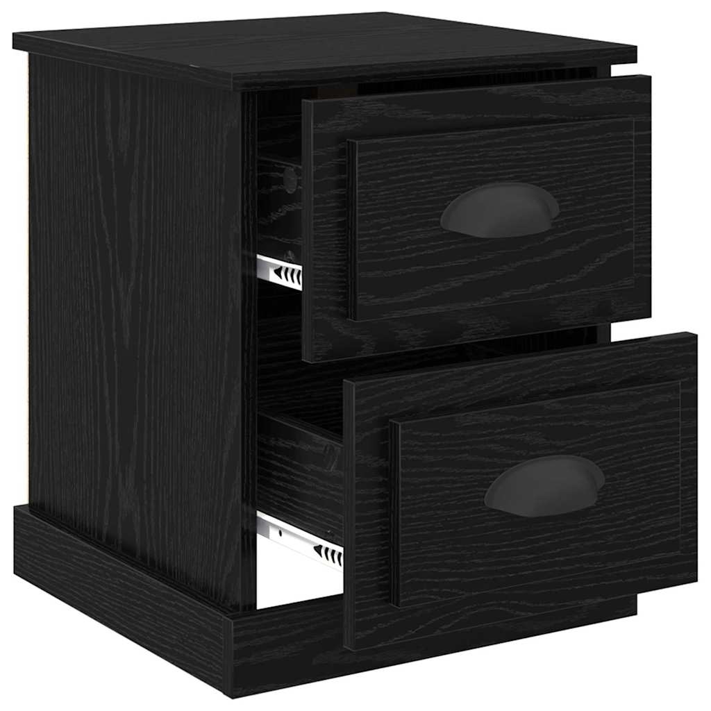 vidaXL Bedside Cabinet Black Oak 39 x 39 x 47.5 cm Engineered Wood 5