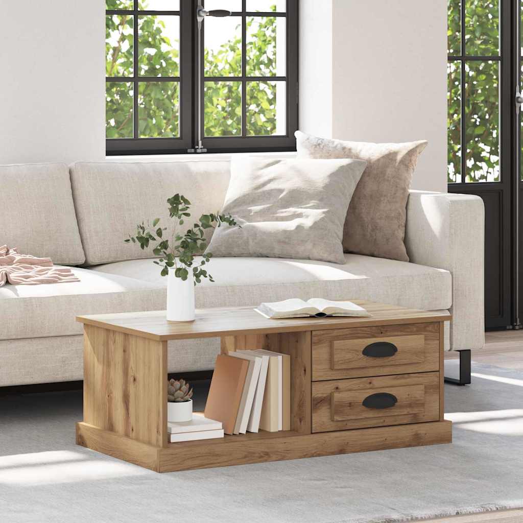Coffee Table 90x50x35 cm Engineered Wood Artisan oak