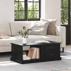 Coffee Table 90x50x35 cm Engineered Wood Black oak