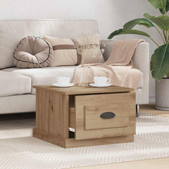 vidaXL Coffee Table Artisan Oak 50 x 50 x 35 cm Engineered Wood 4
