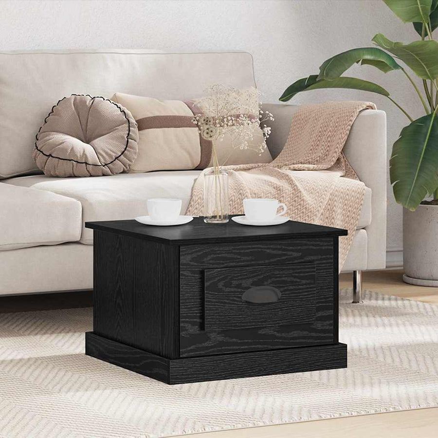 vidaXL Coffee Table Black Oak 50 x 50 x 35 cm Engineered Wood 1