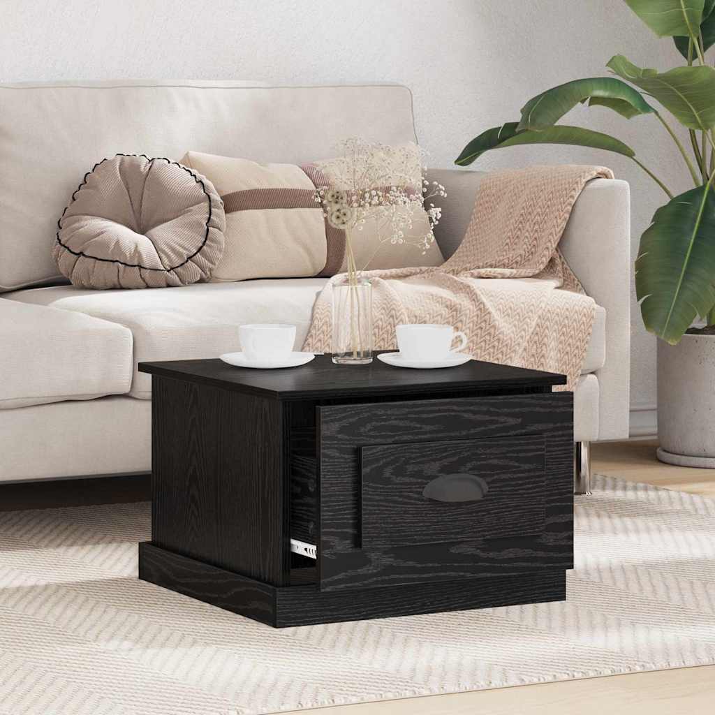vidaXL Coffee Table Black Oak 50 x 50 x 35 cm Engineered Wood 4