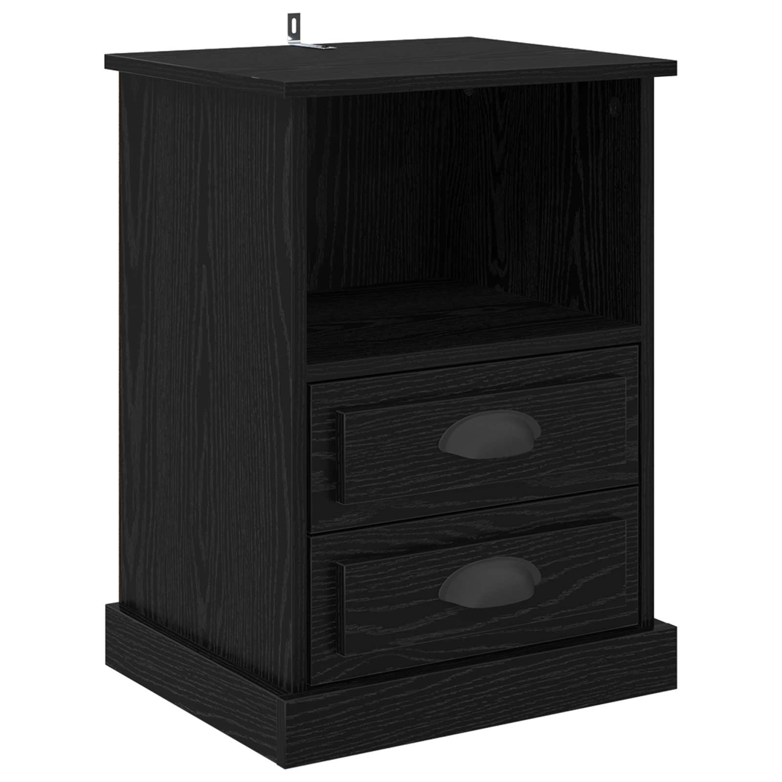 vidaXL Bedside Cabinet 2 pcs Black Oak 36 x 43 x 60 cm Engineered Wood 6
