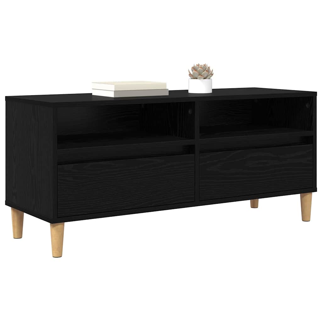 vidaXL TV Cabinet 100 x 34.5 x 44.5 cm Black Oak Engineered Wood 3