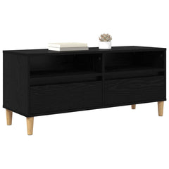 vidaXL TV Cabinet 100 x 34.5 x 44.5 cm Black Oak Engineered Wood 3