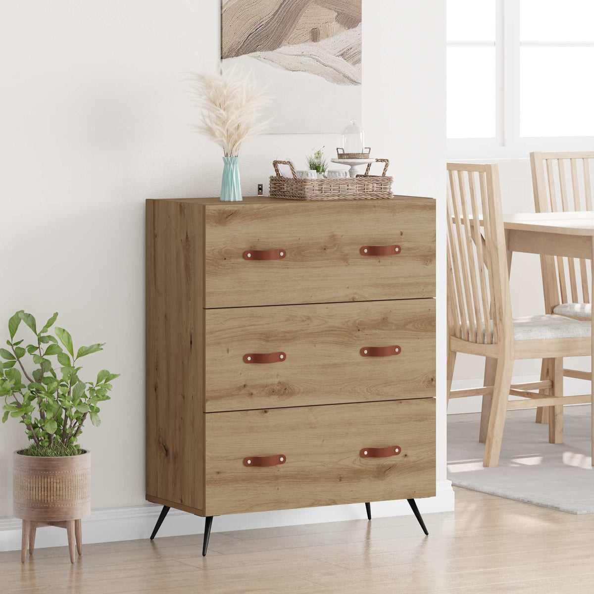 Chest of Drawers 69,5x34x90 cm Engineered Wood Artisan oak