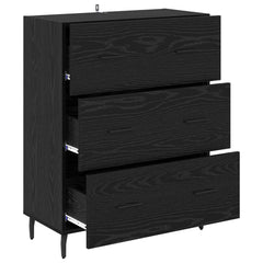 vidaXL Sideboard Black Oak 69.5 x 34 x 90 cm Engineered Wood and Iron 5