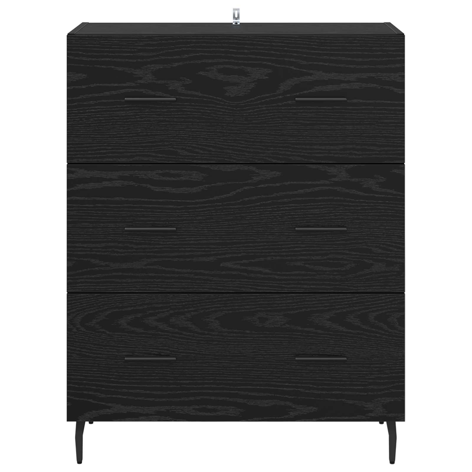 vidaXL Sideboard Black Oak 69.5 x 34 x 90 cm Engineered Wood and Iron 6