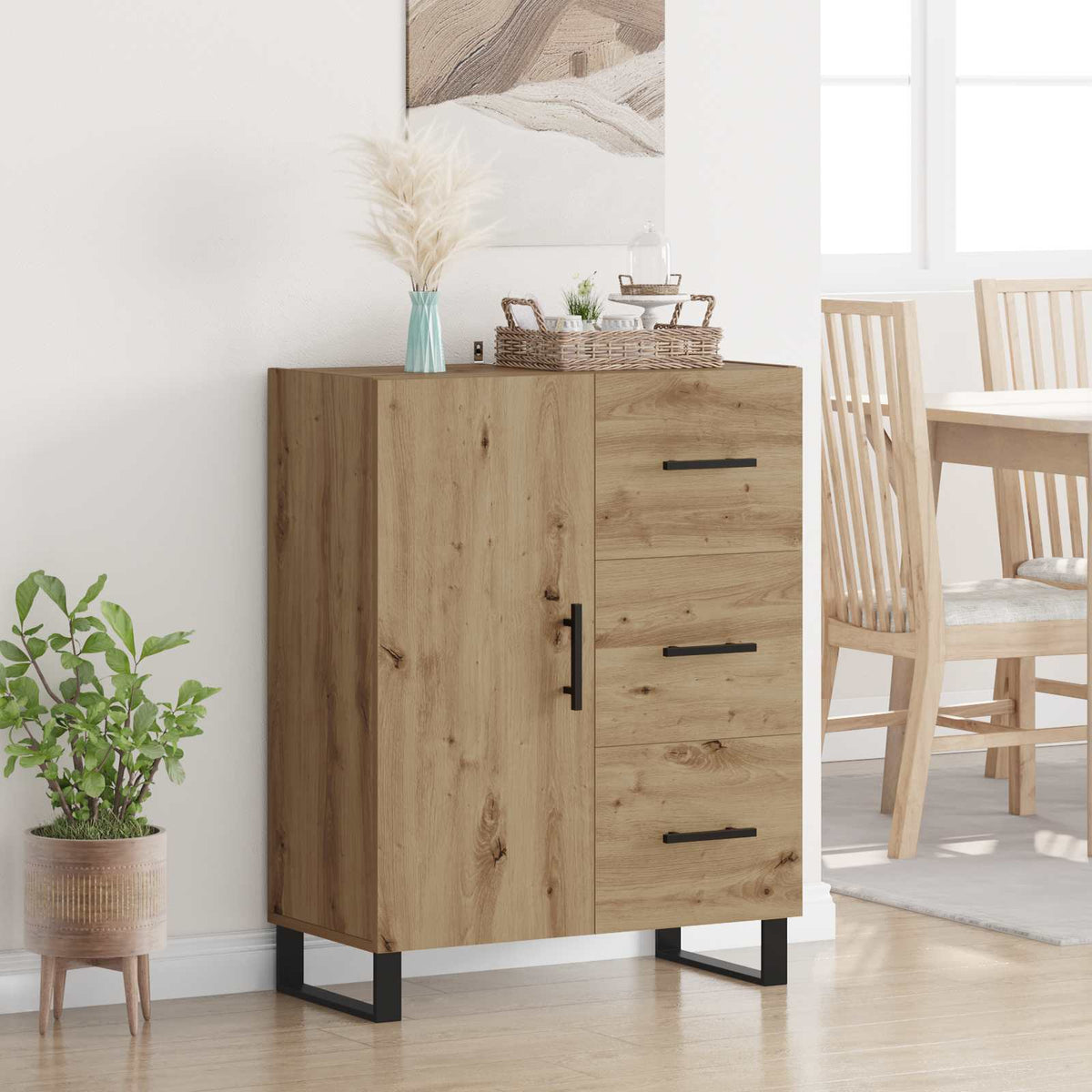 Sideboard 69,5x34x90 cm Engineered Wood Artisan oak