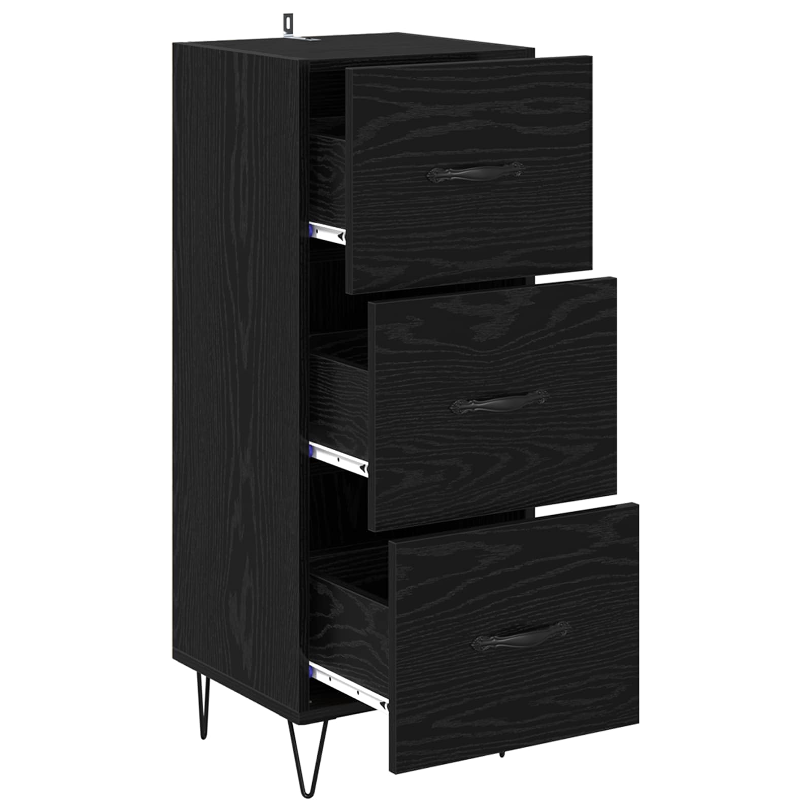 vidaXL Sideboard Black oak 34 x 34.5 x 90 cm Engineered Wood 5