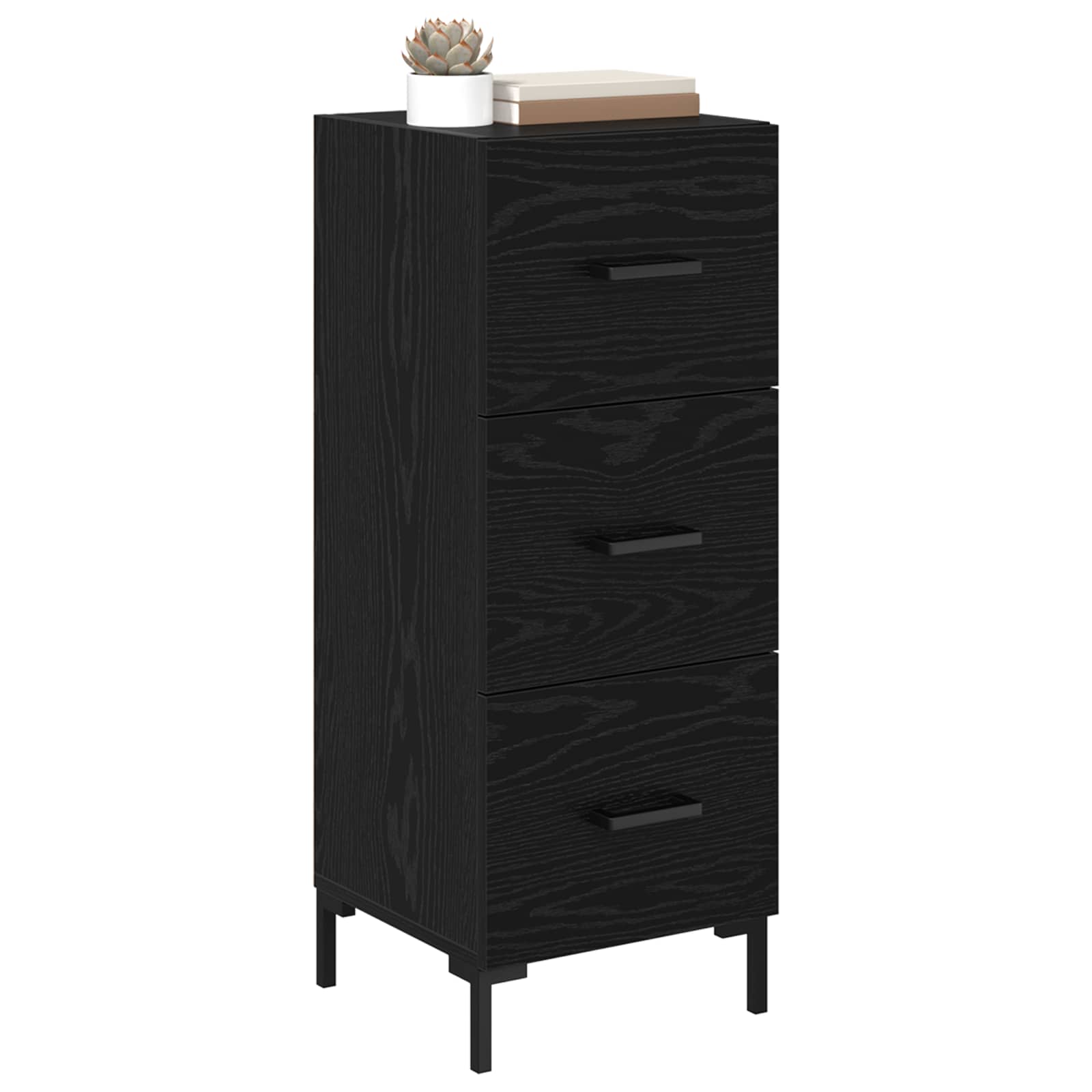 vidaXL Sideboard Black Oak 34.5 x 34 x 90 cm Engineered Wood 3