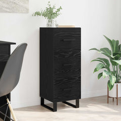 vidaXL Sideboard Black Oak 34.5 x 34 x 90 cm Engineered Wood and Iron 1
